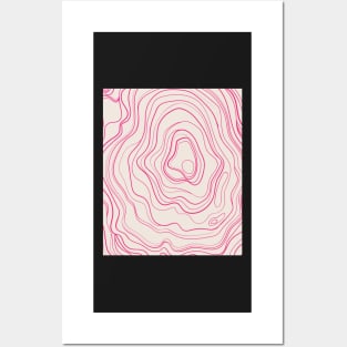 Pink  Abstract Topography  Aesthetic  Pattern Posters and Art